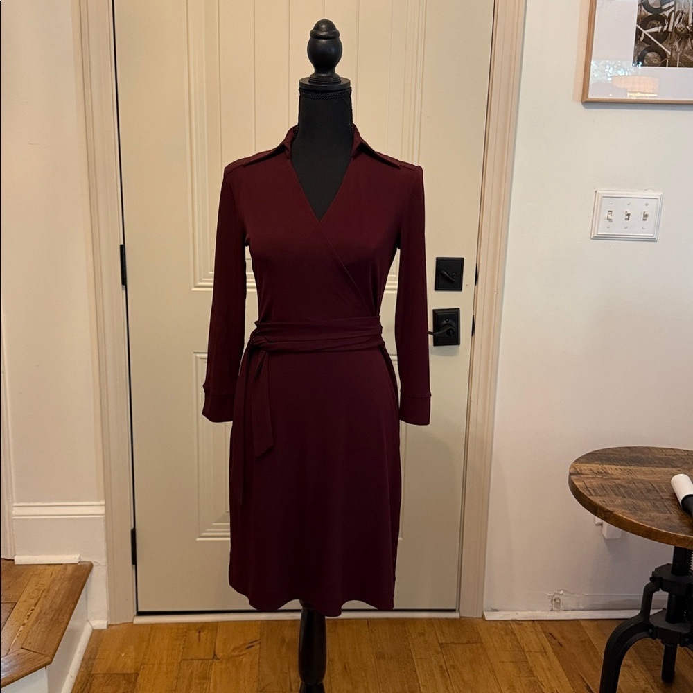 New York & Company Deep Burgandy Stretchy Wine Dress